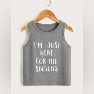 SHEIN Im Just Here for the Snacks Grey Tank Size 7 EUC